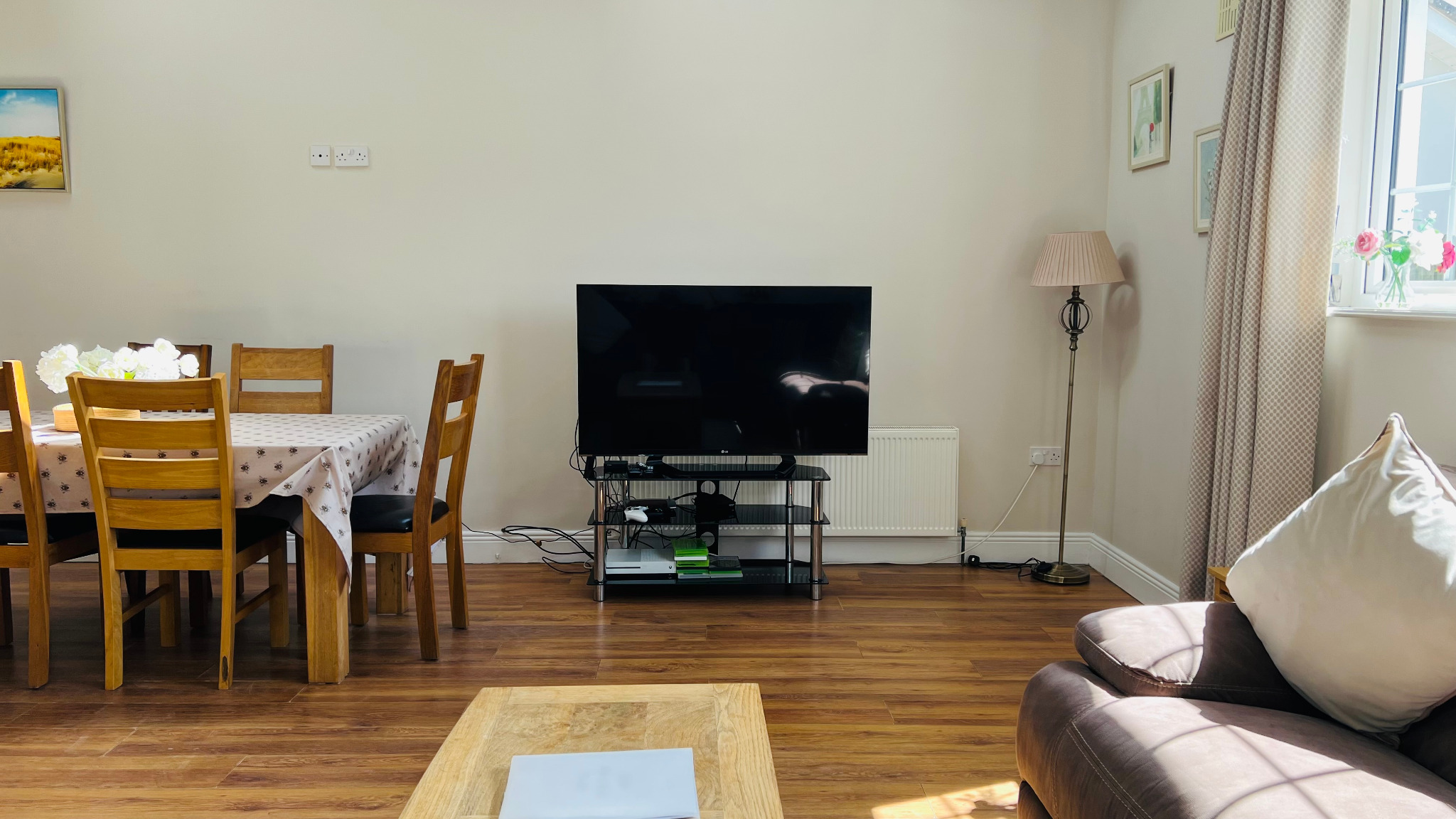 Living and dining area at Dash Bungalow